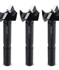 Heavy Workhorse Forstner Drill Bits For Woodworking, 3/4 Inch High Carbon Steel Round Noses in a 3-piece bundle.