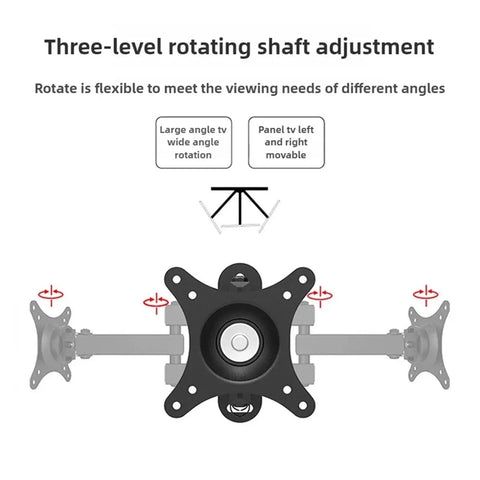 Rock Solid Full Motion Wall Mount TV Bracket With Ridiculously Smooth Swivel Arms And Effortless Tilt For 10 Up To 32 Inch Curved Screens Adjustable Display Stand with rotating shaft adjustment.