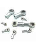 Heavy Duty Metric Threaded Rod End Spherical Bearings joint set of 8, forged steel for hydraulic cylinders and machine tools.