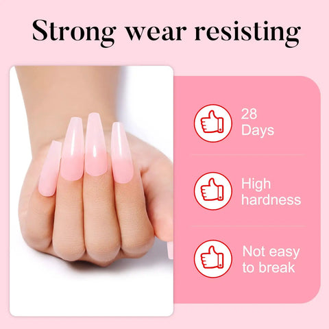 Hema-Free Poly Nail Extension Gel Kit With 6 Colors Pink Nude Clear A Cruelty-Free Vegan Friendly Builder Gel System on nails