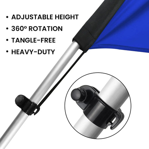 Close-up of the 18Ft Aluminum Feather Flag Pole Kit For Swooper Flags showing adjustable and tangle-free design with 360° rotation.