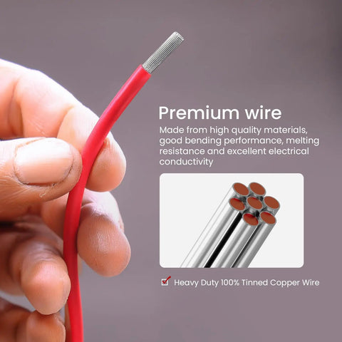 Inline Fuse Holder Kit 18 AWG 10 Pack With 70 Assorted Car Fuses 2A 3A 5A 7A 10A 15A 20A ATC ATO Blade Fuses for Automotive Wiring Projects Heavy Duty Circuit Protection and Easy Install, red tinned copper wire