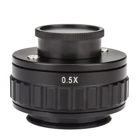 Super Handy Zero Point Five X Reduction C Mount Lens Adapter For Your Trinocular Stereo Microscope With Thirty Eight Millimeter Interface Fits All C Mount Industrial Cameras And Ccd Cmos Microscope Cameras, black 0.5x