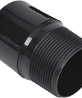 Black In Line ABS Drain Vent 2x2 13/16 Inches, Spring Loaded Valve Opens With Negative Pressure Closes With Positive Pressure. Side view.
