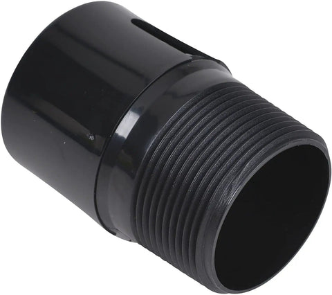 Black In Line ABS Drain Vent 2x2 13/16 Inches, Spring Loaded Valve Opens With Negative Pressure Closes With Positive Pressure. Side view.
