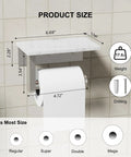 Rock Solid Brushed Nickel Toilet Paper Holder With Real Marble Shelf Wall Mount Tissue Dispenser dimensions on tiles.
