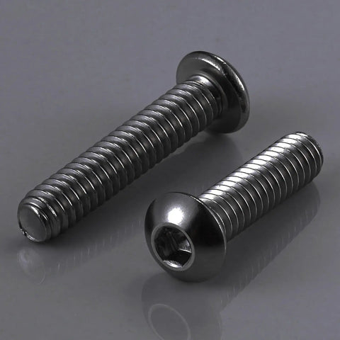 50 Piece Box Of 1/4-20 X 1/2 Button Head Socket Cap Bolts Crafted From Rock Hard 304 Stainless Steel With Straight Shot Allen Hex Drive for secure fastening.