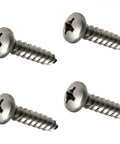 Four Marine Grade 316 Stainless Steel Pan Head Sheet Metal Screws Kit No. 10 X 1 In Pack Of 25 on white background