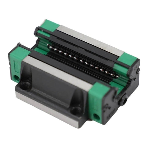 High Precision Linear Guide Rail Kit 500 Millimeter HGR15 And HGR20 Combo Set With Four Smooth Blocks For CNC Machines And DIY Build Projects That Move Like a Dream. Linear bearing block close-up