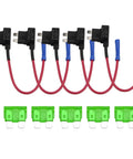 5 Pack 12V Add A Circuit Tap Adapter Fuse Holder With 30A Blade Fuses for cars trucks boats and other ride ready electrical upgrades.