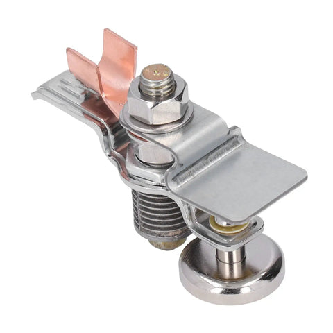 Heavy Duty Magnetic Welding Ground Clamp for Welding and Electrical Work, 300A Rated, iron brass magnet grounding head, side view