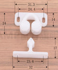 Dimensions of Three Piece Door Roller Kit With Double Ball Catch for Cabinet Closet Wardrobe Dresser and Drawer Doors.