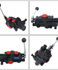 One Spool Hydraulic Controller 21 GPM 3625 PSI Valve with half inch NPT ports for wood chippers and tractors, aluminum-iron build