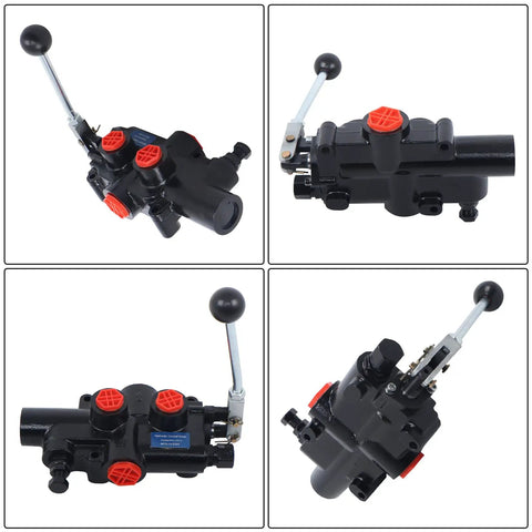 One Spool Hydraulic Controller 21 GPM 3625 PSI Valve with half inch NPT ports for wood chippers and tractors, aluminum-iron build