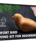 Box of Chill Wood Carving Kit For Beginners And Kids Comfort Bird DIY Whittling Set For Adults with tools and wooden bird