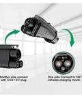 Heavy Duty Ev Charger Adapter Ccs1 To Gbt Dc Fast Charging Connector 250Kw 1000V with CCS1 and GBT connectors displayed.
