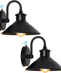 Gooseneck Barn Light With Dusk To Dawn Sensor, Wall Mount Outdoor Porch Light In Classic Black For Garden And Patio, durable design.