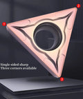 20 Piece TCMT16T304 Carbide Turning Inserts For CNC Lathe Tools Finishing And Semi Finishing Steel Stainless Steel And Cast Iron Built For Heavy Duty Metal Cutting And Long Lasting Performance, showing single sided sharp triangle with three corners