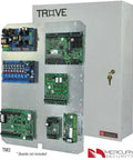 Trove Two Series Access And Power Integration Enclosure With Removable Backplane displaying several circuit boards in sleek steel housing.