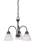 Three Light Tia Chandelier In Painted Bronze With Dope Etched Swirl Glass Pendant Lighting For Living Room Or Hallway Includes 4 Ft Chain And 12 Ft Wire A19 Bulb Not Included Vintage Inspired Fixture