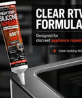 Kick Bigger Gaps With This High Temp Rtv Silicone Sealant Perfect For Oven Panel And Appliance Repair That Handles Extreme Heat Like A Boss To Keep Your Kitchen Cool, clear RTV silicone adhesive tube, 100ml, for discreet appliance repairs.