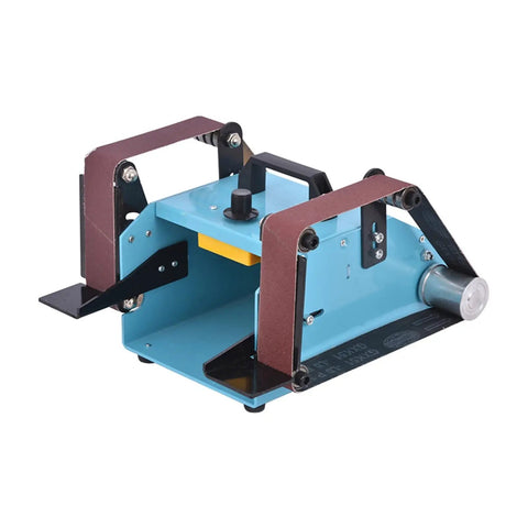 Hot Deal On This Badass 950W Desktop Double Axis Belt Sander And Polisher showing compact design with dual-axis and adjustable speed.