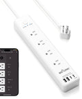 Smart Power Strip With 4 Individually Controlled Outlets And 4 USB Ports Including 20W USB C Fast Charging Surge Protector with app