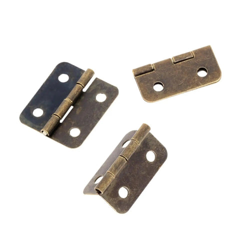 Rotating Concealed Cabinet Hinges Set, 12 Pcs 4 Hole Wood Box Case Door Hardware 19x16mm With Screws, Easy Install
