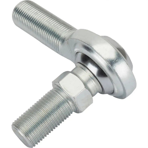 5/8 Inch Steel RH Male Heim Rod End Joint Featuring Teflon Lined Hex Stud for carb shift linkage assembly close-up.