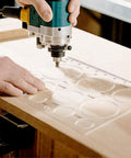 Two Piece 15 In One Acrylic Router Templates For Woodworking With Heart Inlay Template And Circle Template Jig Drawing Cut Guide Pro Grade Inlay Tools And Accessories Set For DIY Wood Projects used with a router on wood