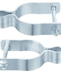 Heavy Duty Galvanized Chain Link Gate Hinges For 1 5 Eighth Inch Posts, 2 Pack Silver Fence Gate Hardware, close-up view