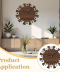 Shop Ready Dead On 4 Piece 15.75 Inch Acrylic Clock Router Template Set With 9mm Guide Holes For Precision Woodworking Cuts clean inlay work displayed on living room wall.
