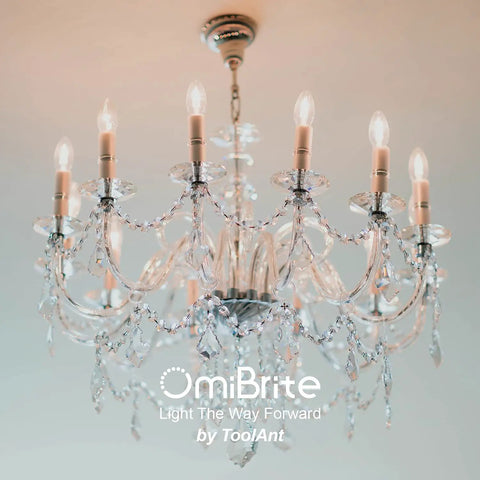 Elegant chandelier with LED Filament Chandelier Bulbs Dimmable 5.5W 60W Equivalent Daylight White 5000K 550 Lumens B11 E12