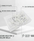 Wall Anchor And Screw Kit For Drywall And Hollow Walls Perfect For Hanging Lightweight Decor And Fixtures 100-piece