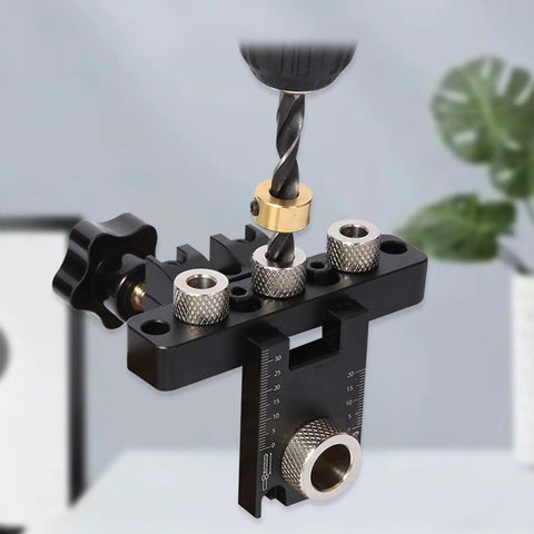 Close-up of 8 Piece Stainless Steel Drill Bushing Set with 3 to 10mm inner diameters and M14x1.5 threads for precise drilling and rock solid grip.
