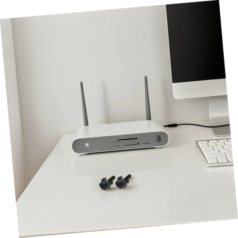 50 Piece M5X25 Metal Server Rack Screw And Cage Nut Kit Delivers RockSolid Grip With Zero Hassle Install for network racks near a router.