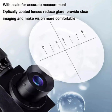 Digital Reading Microscope With 20X And 40X Magnification For Metalworking, Built In Reticle Scale 0.01mm And 0.005mm, lens view