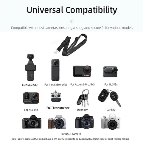 Image showing Adjustable Nylon Lanyard For DJI Avata 2 Avata FPV Remote Controller 3 2 Phantom 3 4 RC Transmitter Neck Strap Anti Drop Belt Sling For Car Keys Door Keys Camera School ID Handheld Game Console with universal compatibility."}