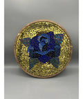 Blue Rose Mosaic Lazy Susan 10 Inch Handmade Serving Tray With Smooth Rotating Base For Kitchen And Dining Table, top view
