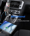 No Sweat Dual Usb Car Phone Mount That Slides Right Into Your Cigarette Lighter Socket For Easy Navigation And Fast Device Charging On Weekend Rides. Phone mounted securely in a car.