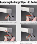 Replacing Purge Wiper for A1 Series 3D Printers, step-by-step guide on removing and installing Purge Wiper And Waste Dispenser For A1 And A1 Mini 3D Printers Must Have Clean Waste Collect Spillage Automatic Nozzle Cleaning Easy Filament Cleanup Accessory For A1 Parts Premium Printer Maintenance