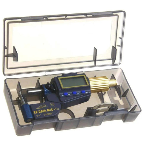Reloading Micrometer Tube Ball Spherical Anvil 0 To 1 Inch 0.00005 Inch Resolution in case with data output port visible