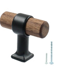 Walnut Cabinet Pulls 4 Pack T Bar Knob Handles With Screws 40mm Wood Drawer Pulls For Kitchen Cupboard Cabinet Doors Dresser Knobs