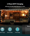 3-phase MPPT charging system for RV with 50 Amp MPPT Solar Charge Controller For 12V Systems With Solar Panel And Alternator Inputs DC To DC Battery Charger Function Compatible With Gel AGM And Lithium Batteries Up To 99 Percent Efficiency Power Up Your Off Grid Setup.