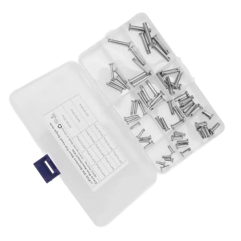 60 Piece Clevis Pins Assortment Kit With Zinc Plated Steel Pins Flat Head Single Hole Heavy Duty And Rustproof Stored In Plastic Organizer Box