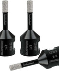 XIANFENGHU diamond core drill bits set, 2 pcs, for porcelain/stone tile; vacuum-brazed; 1/4 in shank