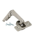 Two Pack Pie Cut Corner Overlay Hinges for Bi-Fold Cabinets with screws, 70 Degree Self-Closing Concealed Doors, Space Saver