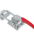 Rock Solid Heavy Duty U Hook Latch Clamp 2 Pack Delivers Knockout 7716 Lb Grip Power Built Tough From Cast Alloy Steel With Adjustable Pull Action Handle And Comfy Rubberized Lever shown from the side.