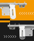 Top Tier Sliding Bolt Door Latch With Mounting Screws shows sturdy metal design, ideal for barn doors and gates.