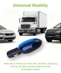 Two Pack Auto Fuel Saver Gas Saver For Cars And Trucks Plug And Play Portable Leak Proof Universal Fit with vehicles in background